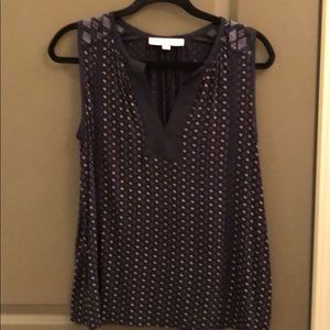 Navy Blue Sleeveless V-Neck